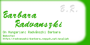 barbara radvanszki business card