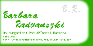barbara radvanszki business card